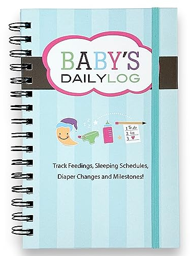 Tagebuch für Babys, mit englischsprachiger Aufschrift Feedings, Schlafpläne, unvergessliche Momente, Meilensteine (Blaugrün)