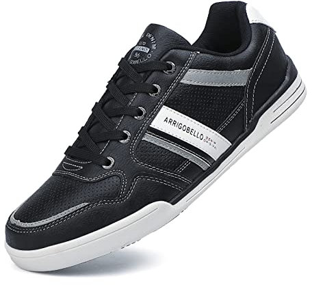 TARELO Scarpe Ginnastica Uomo Casual Base Sneaker Nero 44