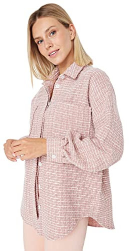 Trendyol Chemise tissée Oversize Standard pour Femme, Vieux Rose, 66