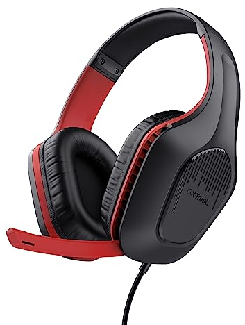 Trust Gaming GXT 415S Zirox Casque Gaming Léger pour Nintendo Switch avec Transducteurs 50 mm, Audio Jack 3.5 mm, Câble de 1,2 m, Casque Gamer Filaire Over-Ear avec Micro - Noir/Rouge