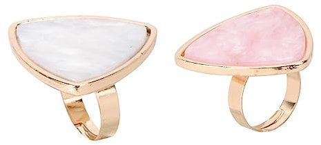 FRCOLOR 2pcs Nail Art Shell Ring Palettes Resin Mixing Palettes for Nail Art Colors Blending for Home Professional Use