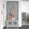 Galano Novara Hallway Unit – Entryway Bench with Coat Rack – Storage Cabinet with Bench and Hooks for Shoes, Bags, or Coats – Cool Grey