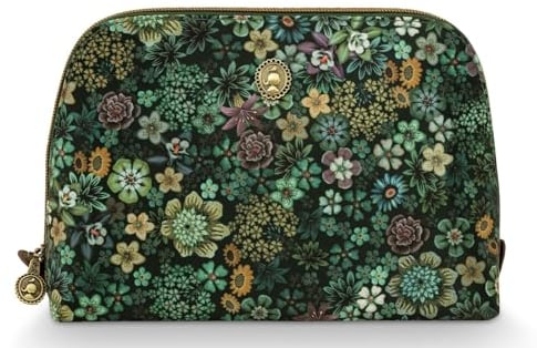 Pip Studio Coby Cosmetic Bag Triangle Medium Tutti i Fiori Green 24/17x
