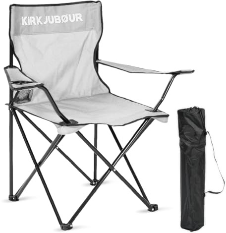 Kirkjubøur® Njörd Campingstuhl Outdoor Camping Klappstuhl Wandern Faltstuhl (Grau)