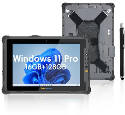 ONERugged Rugged Tablet M10A, 10,1 Zoll Windows 11 Pro Robustes Tablet, 16GB+128GB, Intel i5-1235U, 5000mAh+860mAh Doppelbatterien, IP65 Wasserdicht, 4G LTE Industrieller Outdoor-PC Für Bauarbeiten
