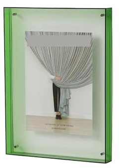 WLLKIY Transparenter Acryl-Fotorahmen, DIY-Poster, Malerei, Halle, Schlafzimmer, Wanddekoration, Ins-Stil, Tisch-Bilderrahmen Multifunktional(Green A,11x14cm)