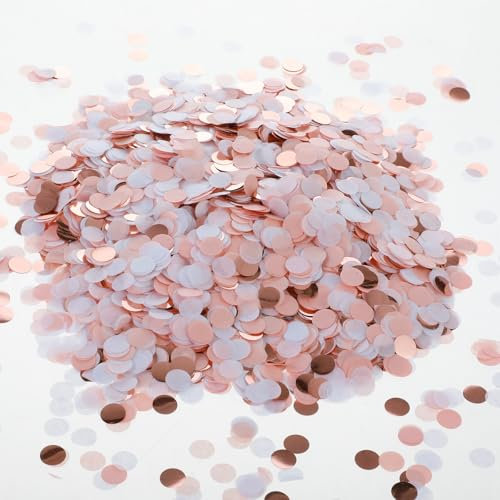 AOZUO 6000 STÜCKE Runde Konfetti, 1 cm / 0,39 Zoll Konfett Confetti Mehrfarbig Tisch Konfetti zZurück zur Schule Konfetti für Hochzeit Geburtstag Valentinstag Baby Dusche Geburtstag Neujahr(rosa)