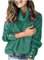 Magliette termiche all'uncinetto per le donne con polsino a maniche lunghe maglione a collo alto T-shirt da donna 2024, H-395 Verde Lime, S
