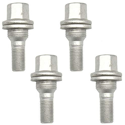 Bulloni Antifurto per Ruote,Bulloni Ruota 4x DADI RUOTA BULLONI SEDE PIATTA 17MM Esagonale Adatto for PEUGEOT 206 308 3008 207 CC SW 508 Adatto for Citroen Berlingo C3 C5 2011 2012 2013