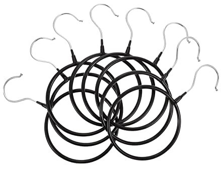 FONDOTIN 8St Schal Aufhänger Schalbügel schalclip bauchläden tablettstifft Schal-Aufbewahrung keuchen Kaschmir handtuchhalter kleiderständer Krawatten Aufhänger runder Schalhalter PVC Black