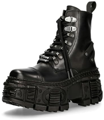 Damen Plateau Gothic Schnürstiefeletten Blockabsatz High Heels Biker Boots Punk Gefüttert Schuhe