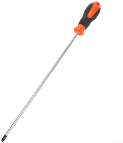 30 cm extra lång slitsad och korsskruvmejselsats, med magnetisk spets och gummihandtag, kromvanadin-stål (korsskruvmejsel)