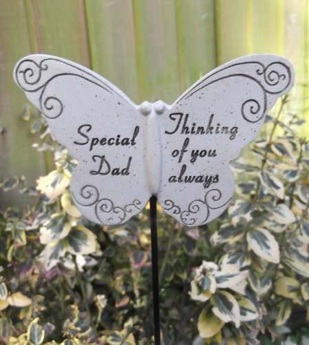 Memorial Butterfly Special Dad on Stick , Put By Grave Side