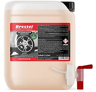 Brestol Felgenreiniger alkalisch 5 Liter Konzentrat - für Alufelgen Stahlfelgen Autofelgen LKW-Felgen Reiniger Bremsstaubentferner Gummiabrieb-Entferner Felgenglanz