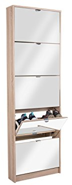 möbelando Schuhkipper Schuhschrank Schuhregal Schuhablage Schuhkommode Holz Konstanz I (Sonoma-Eiche)
