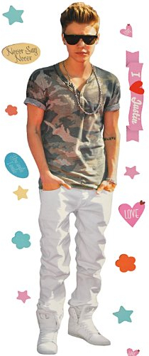 alles-meine.de GmbH 15 TLG. Set: XXL Wandtattoo/Sticker - 1,35 m Justin Bieber Sänger Schauspieler Musiker - Wandsticker Aufkleber
