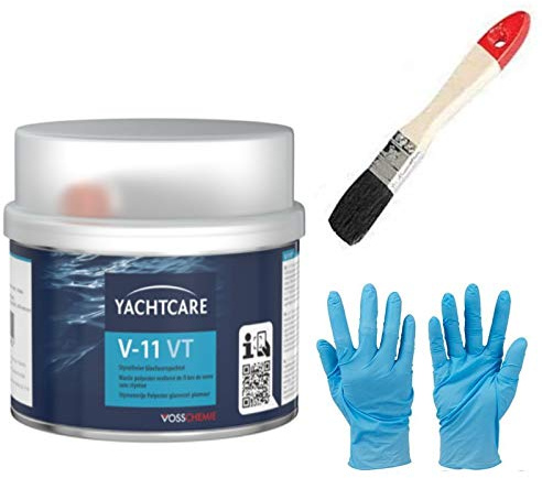 V-11 VT Glasfaserspachtel Set inkl. Pinsel von E-com24 zum Auftragen (400 g)