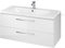 ECOLAM Badmöbel Waschtisch Waschbecken Como 60/80 / 100 cm + Schrank Lara Waschbecken mit Unterschrank 2 Schubladen weiß glänzend (100 cm)