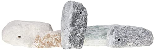 Honsell 79238 - Speckstein Amulett-Rohlinge, 5 Anhänger im Set, mit 3 mm Loch, sortiert in verschiedenen Größen (ca. 3 - 4 cm groß) in Grau-, Braun- und Grüntönen