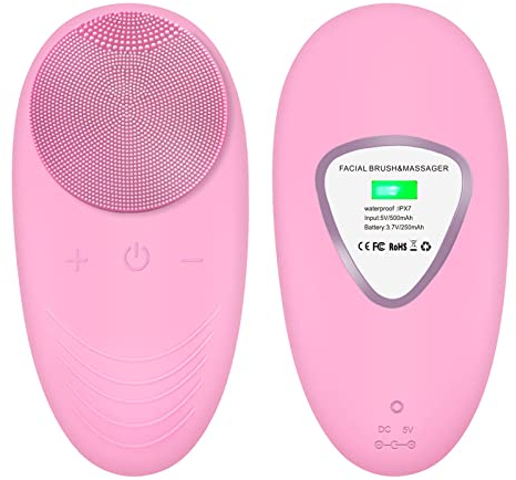 Spazzola Viso Silicone, Beelisymia Spazzola Pulizia Viso Silicone Spazzola Elettrica Impermeabile Spazzola per la pulizia del viso Alimentato Tramite USB, Adatto a Tutti i Tipi di Pellea