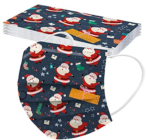 TT- 10 Stück Kinder Weihnachten Einweg Mundschutz-Masken Xmas Geschenk,3-Lagig Atmungsaktiv Mundbedeckung Nase- Mund-Cover Mundschutzmasken Month Filter Bandana Schals (E, 10PCS)