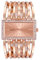 SIBOSUN Damenuhr, Roségold Bling Kristalle Armreif Damenuhr, Rechteckiges Zifferblatt, Elegant Armbanduhr Crystal Luxury Classic Skeleton Strap Quarz Damenuhr-Roségold