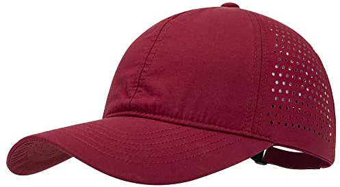 PivotWing Basecap Damen Herren Baseball Running Cap Laufmütze Schirmmütze Sonnenschutz Lauf Cap Cappy Männer Frauen Mesh Sport Cap for Running Golf Tennis Mützen Laufmützen, Burgund