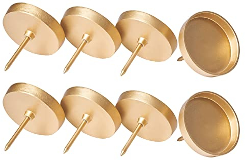 Novaliv 8X Kerzentülle ohne Dorn 8,5cm Gold Aluminium Kerzenteller zur Dekoration Adventskranzdekor Stecken Kerzenhalter Metall rund Kerzenpick Weihnachtsdekoration Kerzenständer