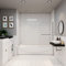 Sky Bathroom Shower Bath Screen 180° Pivot Screen Panel 800x1400mm Safety Transparent Tempered Glass with Towel Rail Chrome