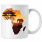 Trendation - Tasse Afrika Safari Tierliebhaber Abenteurer Afrika Map 325 ml Keramik Geschenkidee (Weiß)