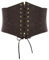 SCARLET DARKNESS Ceinture gothique pour femme, élastique, sous le buste, Corsage, à lacets, café, large, L
