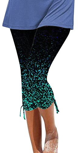 LCpddajlspig Sommerhose Damen Große Größen Dreiviertel Kurze Yoga Hose Outdoorhose Lässige Sport Sommer Jeans Leicht mit Taschen Leicht Sporthose Laufhose Capri Leggings Caprihosen 3/4 Hose Yogahose