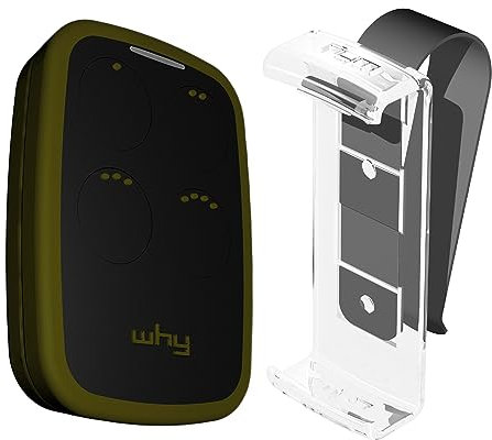 WHY EVO NOA Telecomando rolling code multifrequenza da 280 a 868 mhz con Visor Clip, apricancello autoapprendente programmabile, radiocomando ad ampio raggio con 4 pulsanti, Deep Green