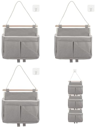 OSLEN Hängeorganizer 3 Stück Wandorganizer Hängeorganizer Bad mit Klebriger Haken Faltbarer Wand Aufbewahrungstasche für Zuhause Office Büro Geschäft Bad Kinderzimmer