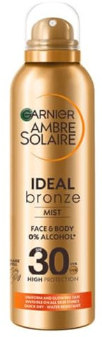 Garnier Ambre Solaire Ideal Bronze SPF 30 – Sonnenschutz für Gesicht und Körper, wasserfest, 150 ml (1)