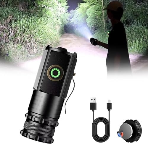 Mini Flash Super Power Flashlight, 2024 Mini Flash Light Small EDC Flashlight, Mini Powerful Flashlight with Metal Clip, for Caping, Outdoor & Indoor (Without Battery)