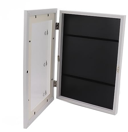 Pantalla de imagen intercambiable, tablero de densidad magnética y marco de arte para niños con capacidad de almacenamiento PS de 50 piezas con bandas elásticas para dibujar (blanco)