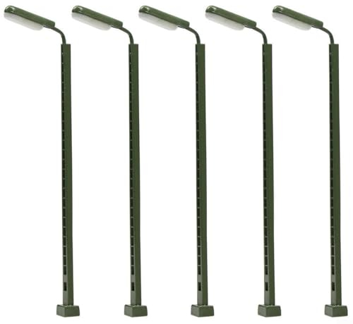 HEIBTENY 5 Stück Modelleisenbahn Lichter Metall Landschaft Spur N 1:87 Maßstab Licht Layout Lampen & Beleuchtung Für Modelleisenbahnen Gaslaterne Gartenlampen Parklaternen