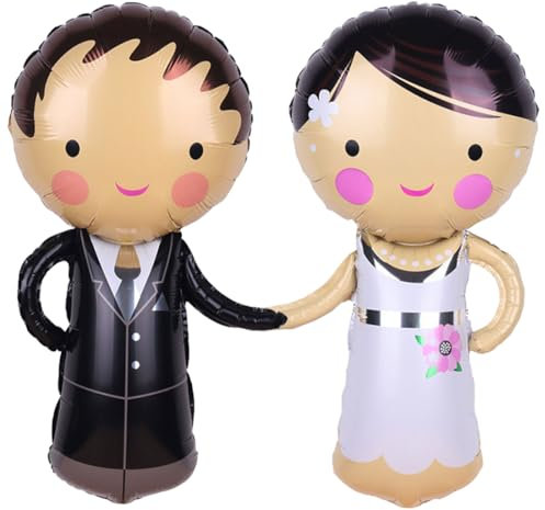 Luftballons Hochzeit, Brautpaar Luftballons Hochzeit Deko, Ballons Hochzeit Braut Bräutigam, Folienballons Hochzeitsdeko Geschenk für Valentinstag, Hochzeitstag