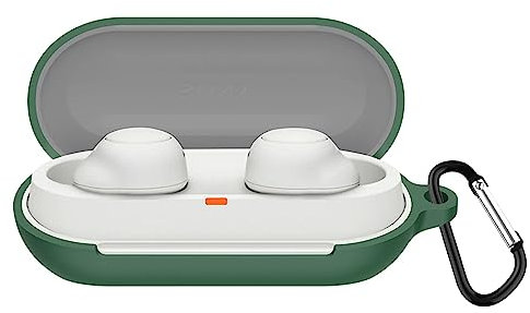 KANOYO Silikon Hülle für Sony WF-C500 Hülle Kopfhörer Case und Schutzhülle Kompatibel WF-C500 Silikon Cover,Stoßfeste Schutzhülle,Kratzfest - Tiefgrün