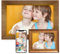 Digitaler Bilderrahmen 10,1 Zoll + Bilderrahmen aus Holz 6 Zoll, WiFi, mit 32 GB Speicher 1280 x 800, IPS-Touchscreen, Vollsensor, Foto-/Video-Sharing über Frame (Holzfarbe)