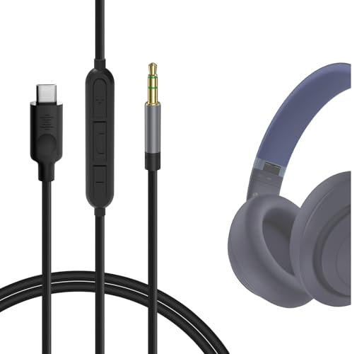 GEEKRIA USB-C Digital to Audio Cable with Mic Compatible with Beats Studio Pro/3, Solo 4/3, Replacement Type-C Aux Audio Cord with Inline Microphone and Volume Control (4ft/1.2m)