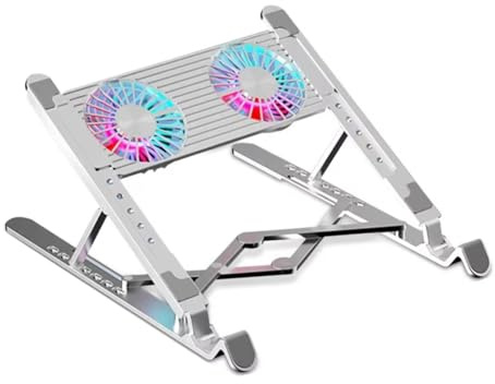 Kznifmk Verstellbarer Kühlständer für Laptop, Kühler, faltbar, aus Aluminium, Laptop-Halterung mit Kühler