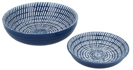 Gisela Graham Blue and White Ceramic Trinket Dishes, Set of 2
