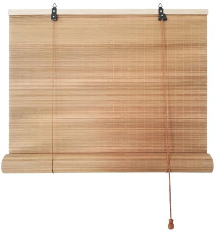 45-180cm Breit Bambus Rollo Mit Lifter Atmungsaktiver Lichtfilterung Bambusrollo Für Terrasse Sichtschutz Wetterfest Außen Rollo Bambus Mit Montagezubehör Für Terrasse Garten Küche Patio Fenster
