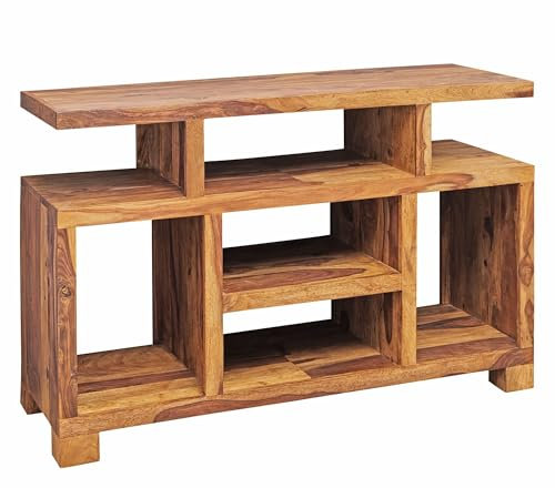 KADIMA DESIGN Buffet en bois massif Sheesham - 115 x 76 x 40 cm - Style maison de campagne - Commode TV avec compartiments de rangement - Meuble TV en bois véritable avec 4 pieds