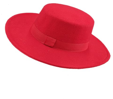 Carnavalife Fedora Sombrero Negro Rojo para Hombre - Feria de Abril Sevillana