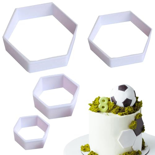 4 Pcs Football Cookie Cutters – Plastic Biscuit & Fondant Cutters for Baking | Assorted Sizes for Creative Football Patterns | Easy-to-Clean Sports-Themed Cookie Molds for Birthdays & Events