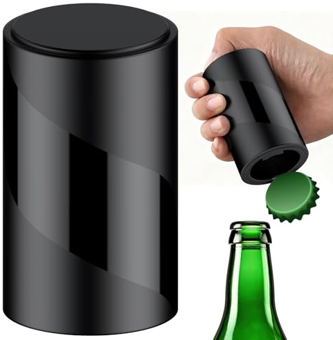 Pawfly Magnetischer Flaschenöffner Automatischer Drucköffner für Bier Soda Cola Druck Bieröffner für Bar Küche Restaurant Kronkappenöffner ohne Beschädigung für Männer Vater Ehemann