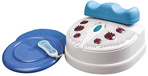chi-enterprise Vitalstar blu Apparecchio chi-massaggio I Rilassante prog. 8 passi I Massaggio a zone di riflesso del piede a 2 stadi I con timer e telecomando | incl. twister (piattaforma girevole)